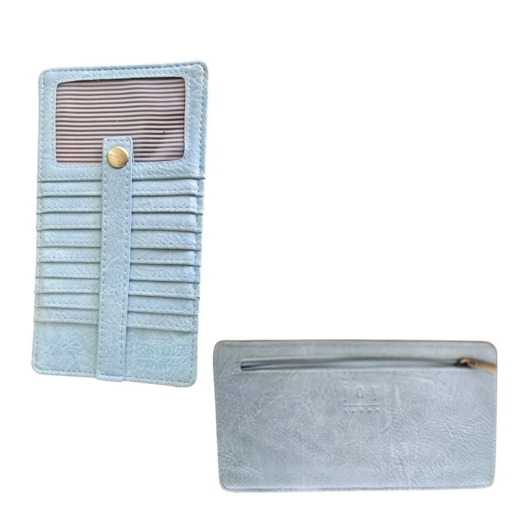 NWOT Kara Mini Wallet Bluebird Skies